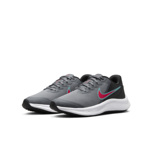 USED Nike unisex Star Runner 3 Running Shoes,smoke grey/siren red/black-Sz 6.5 Y - Picture 1 of 14